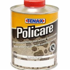 قبل و بعد اجرای نانو ضد لک Policare روی سنگ مرمر کابینت آشپزخانه